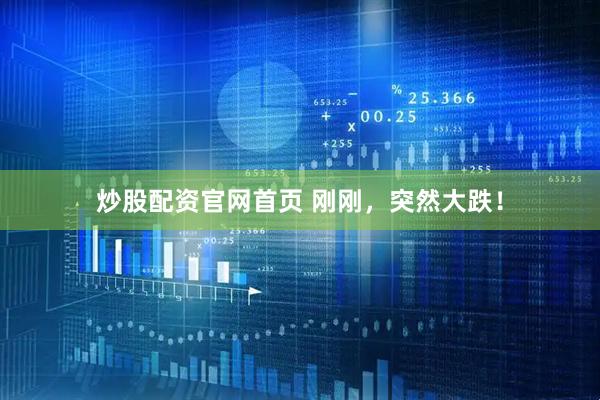 炒股配资官网首页 刚刚，突然大跌！